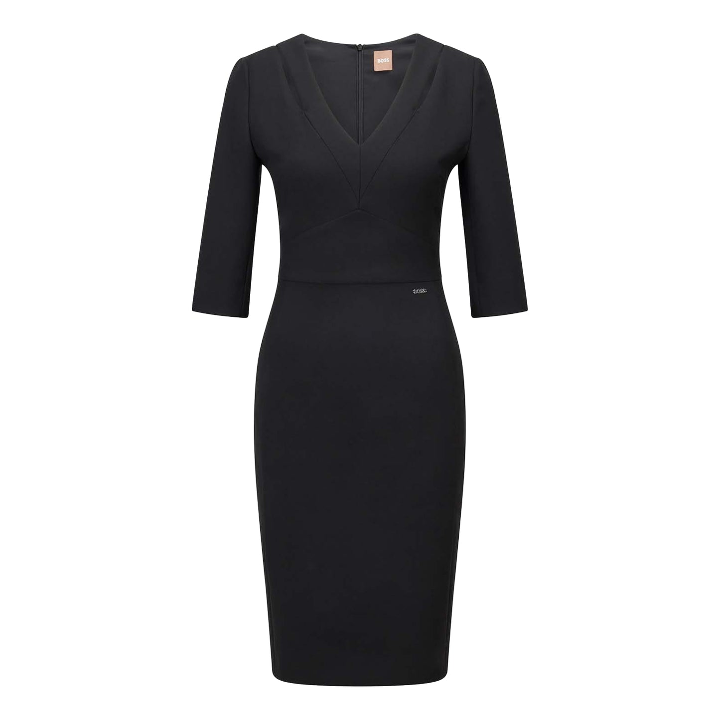 Black - Front - Boss Womens-Ladies Dilira1 3-4 Sleeve Dress