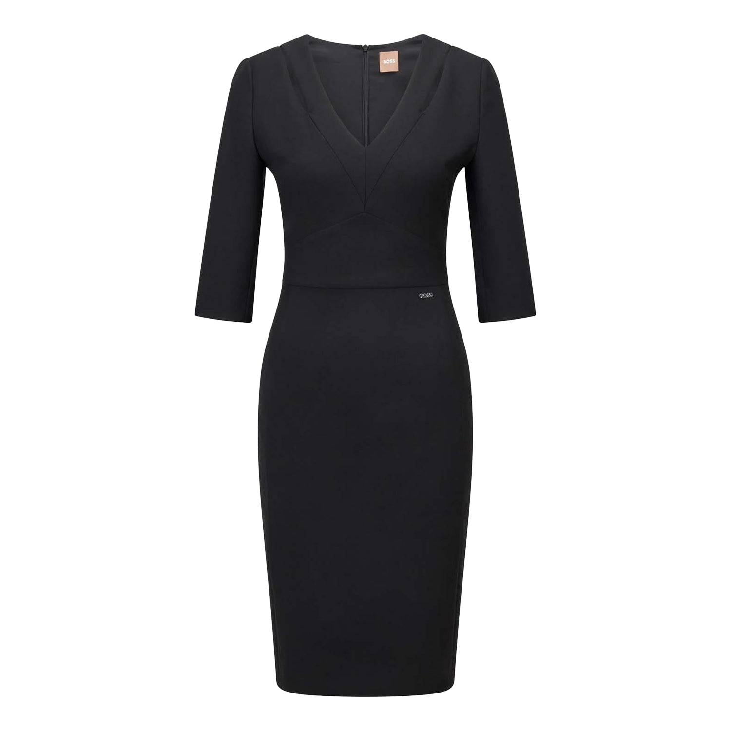 Black - Front - Boss Womens-Ladies Dilira1 3-4 Sleeve Dress