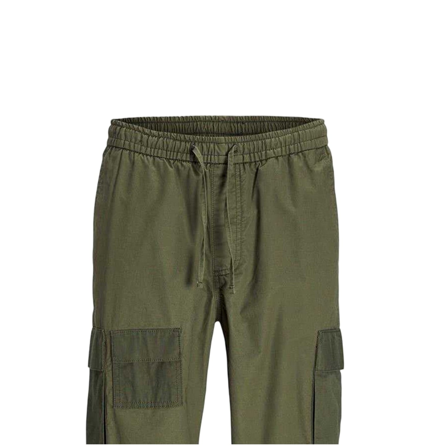 Dusty Olive - Back - Jack And Jones Mens Tapered Cargo Trousers