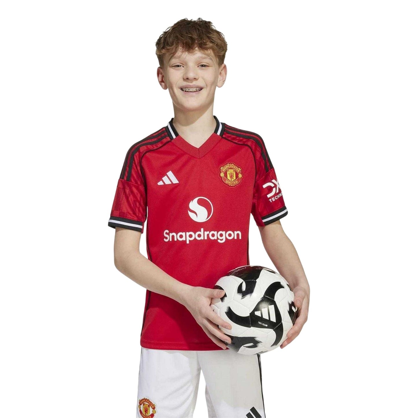 Red - Side - Manchester United FC Childrens-Kids Adidas Home Jersey