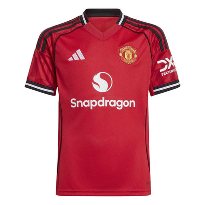 Red - Front - Manchester United FC Childrens-Kids Adidas Home Jersey