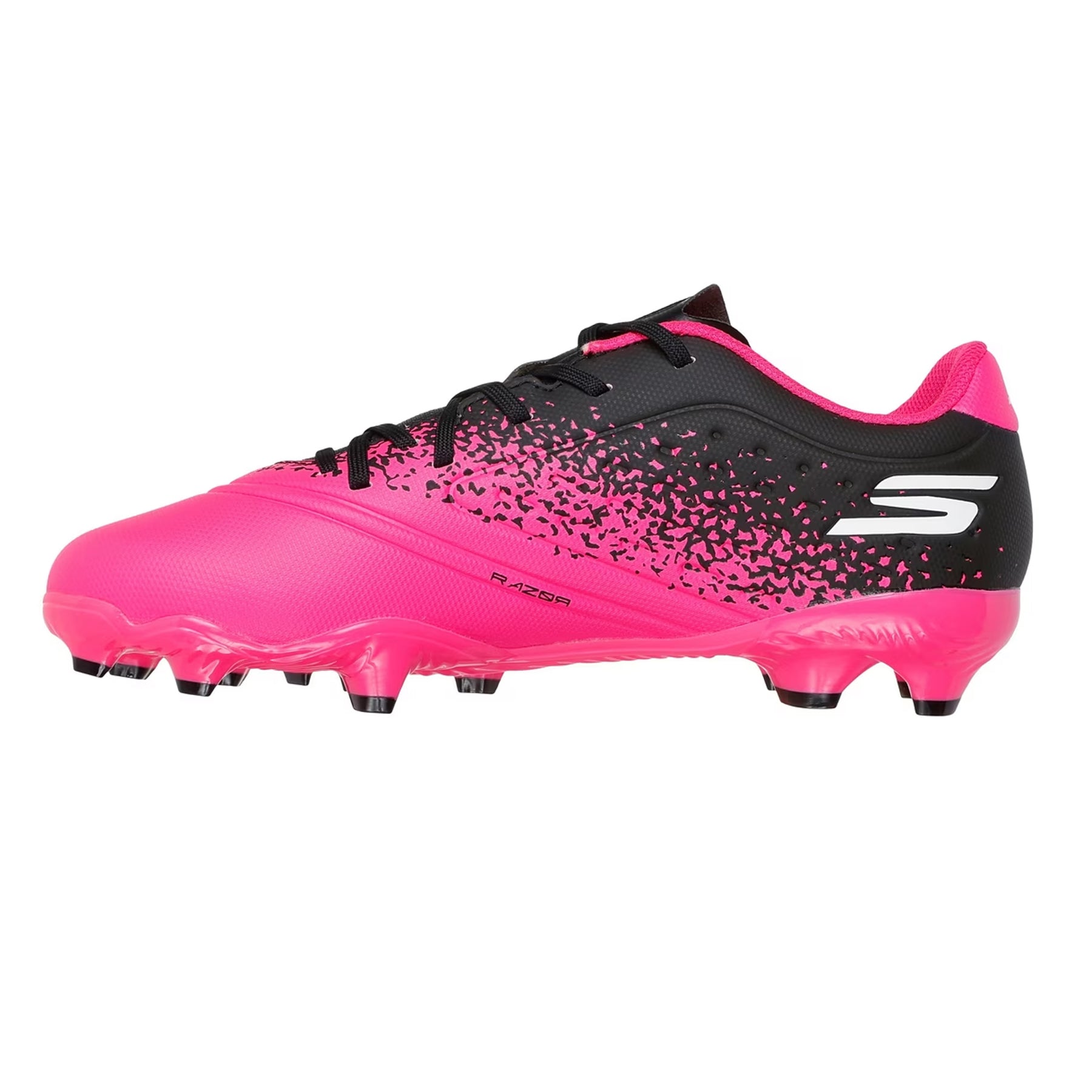 Pink-Black - Back - Skechers Childrens-Kids Razor Artificial Ground Football Boots