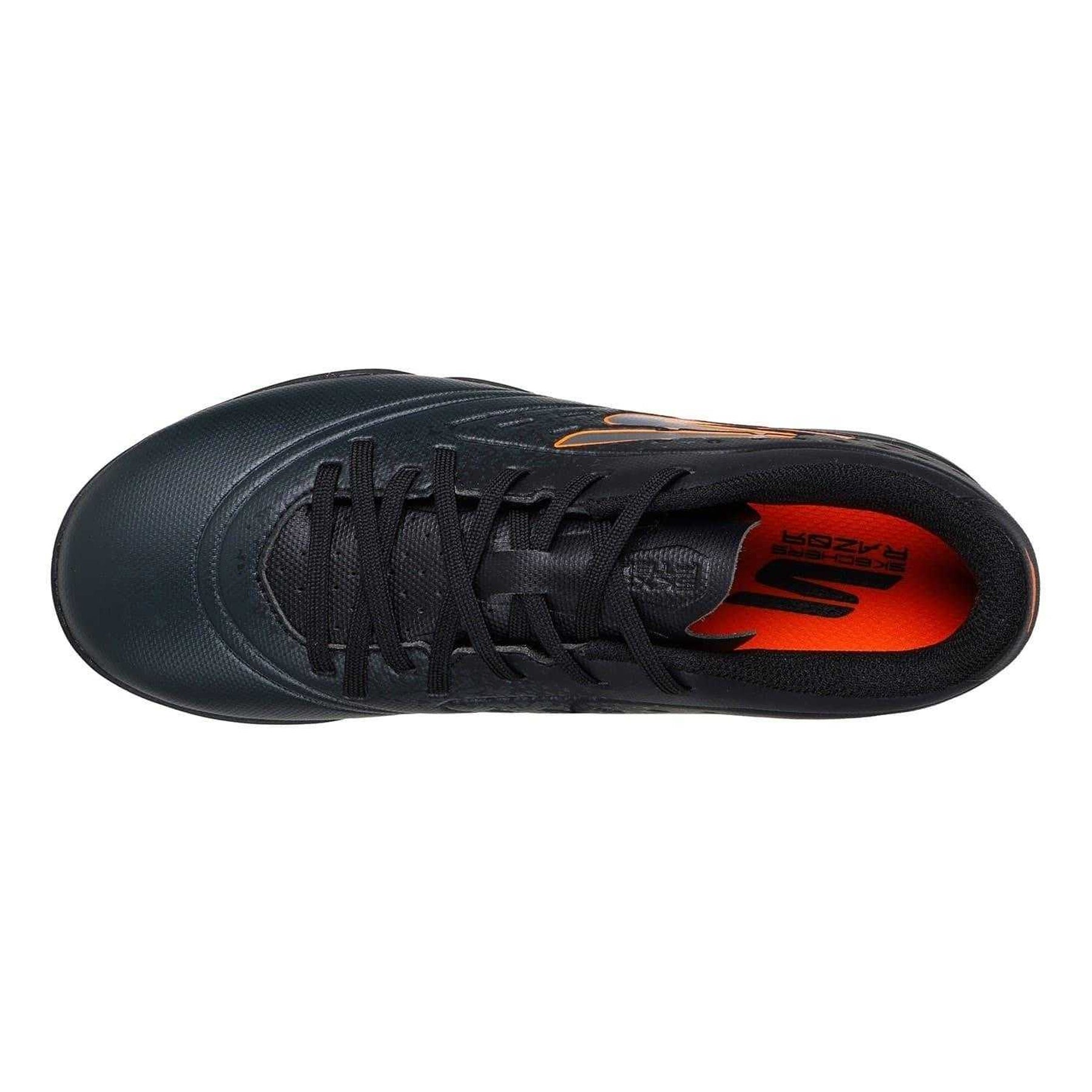 Black-Orange - Side - Skechers Childrens-Kids Razor Artificial Ground Football Boots