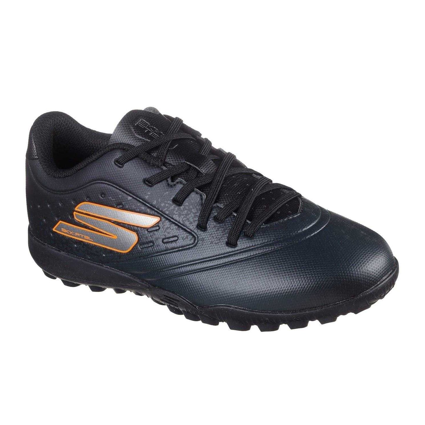 Black-Orange - Pack Shot - Skechers Childrens-Kids Razor Artificial Ground Football Boots