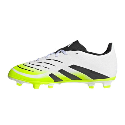 White-Black-Lemon - Side - Adidas Childrens-Kids Predator Club Firm Ground Football Boots