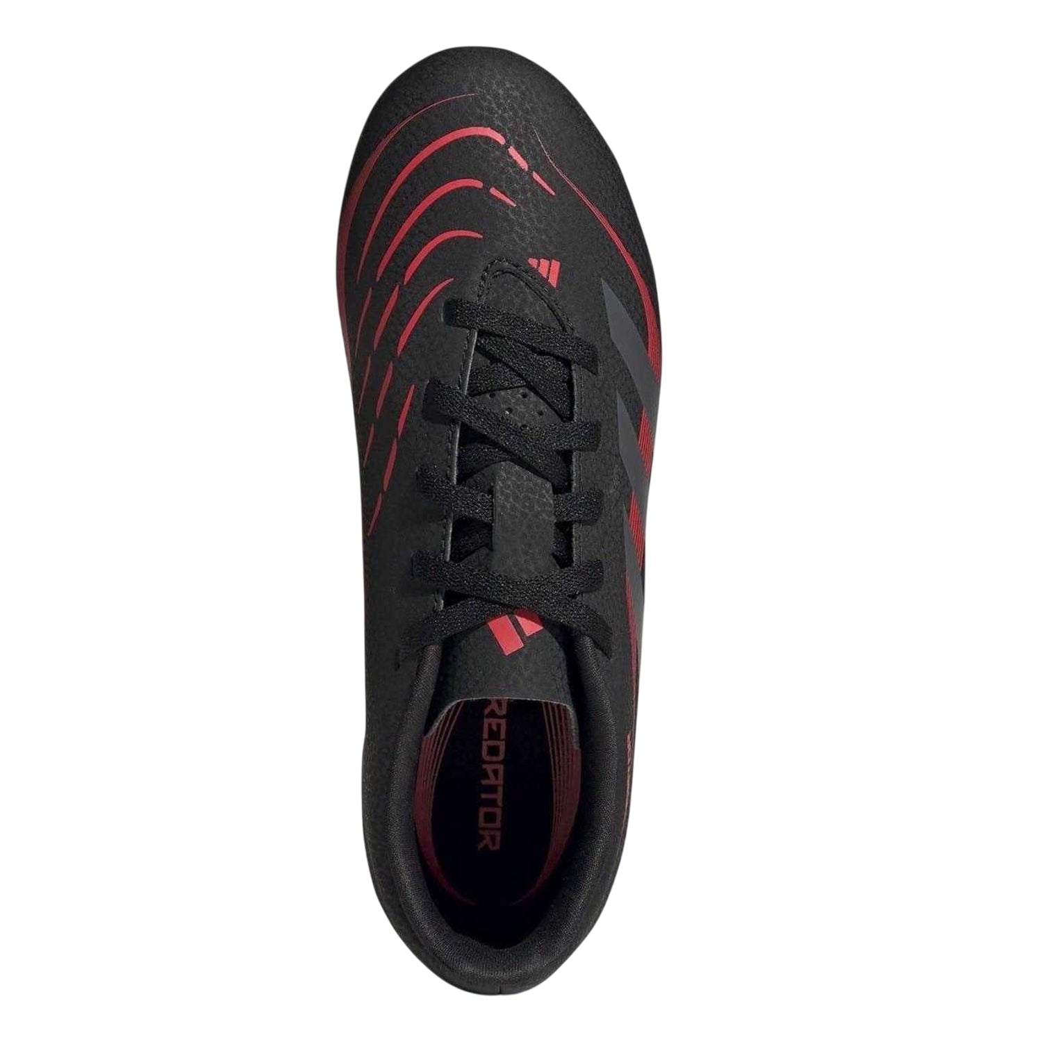 Black-Grey - Side - Adidas Childrens-Kids Predator Club Firm Ground Football Boots