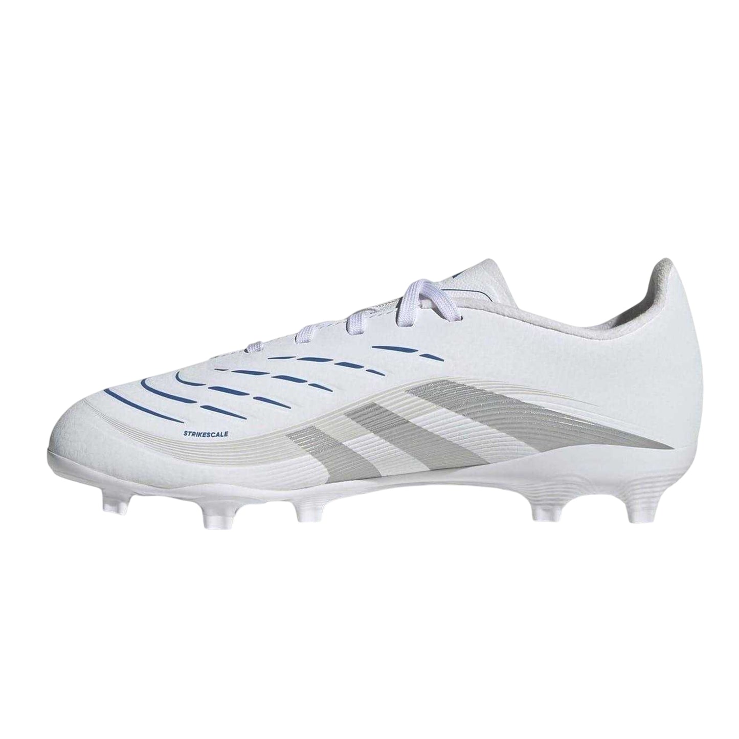 White - Side - Adidas Childrens-Kids Predator League Firm Ground Football Boots