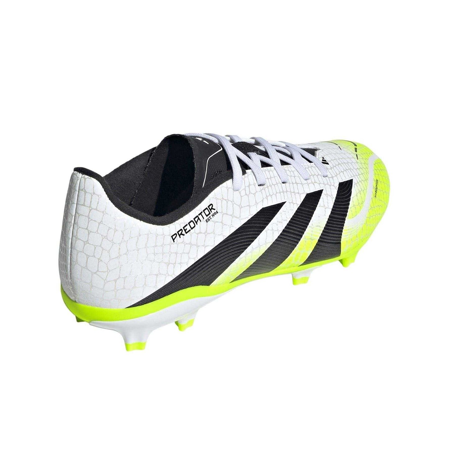 White-Lemon - Back - Adidas Childrens-Kids Predator League Firm Ground Football Boots