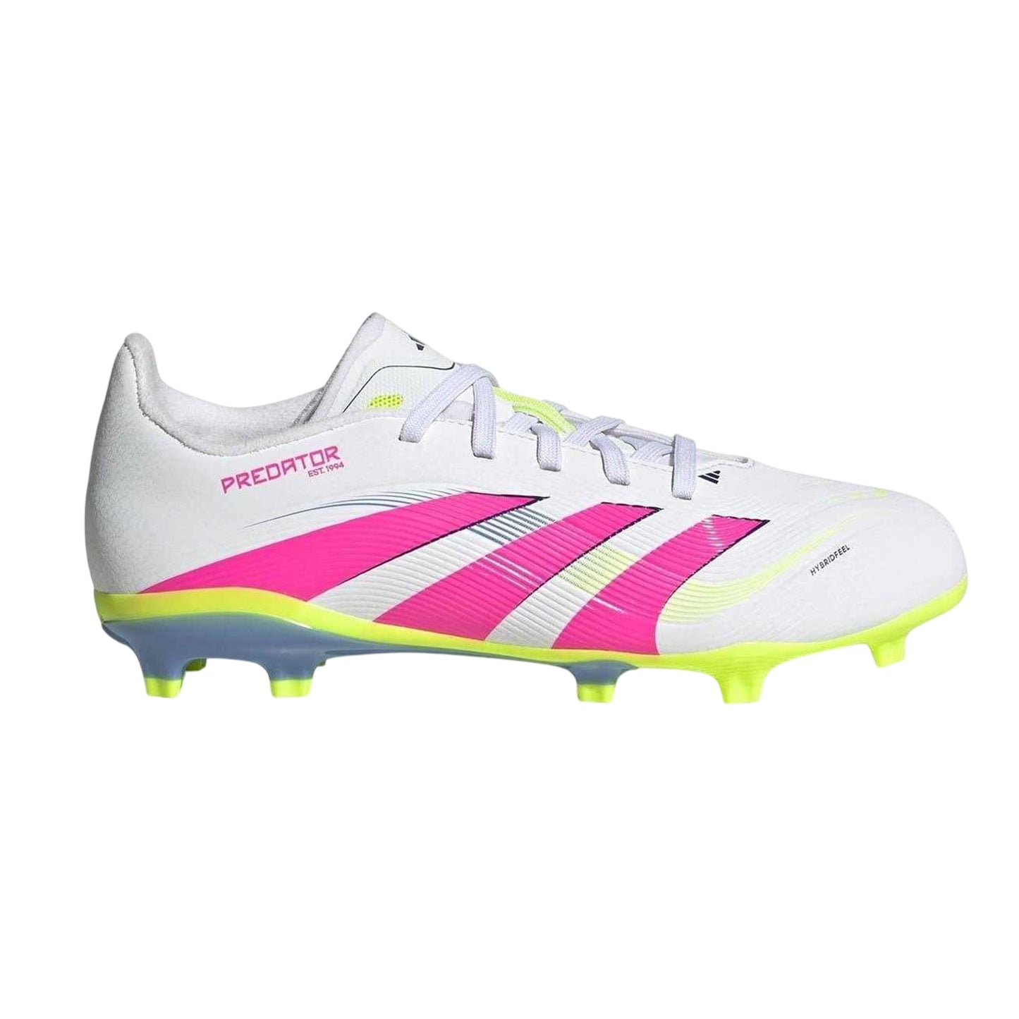 White-Pink - Front - Adidas Childrens-Kids Predator League Firm Ground Football Boots