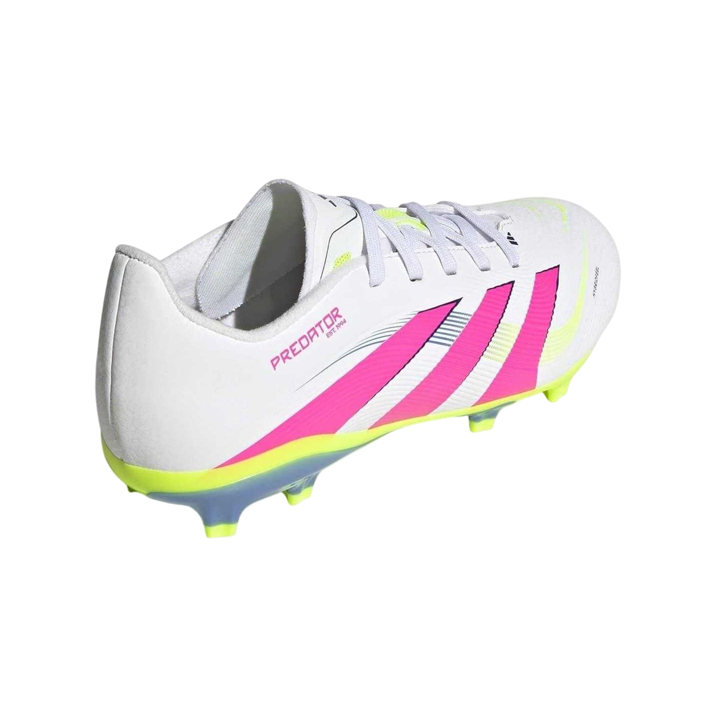 White-Pink - Back - Adidas Childrens-Kids Predator League Firm Ground Football Boots