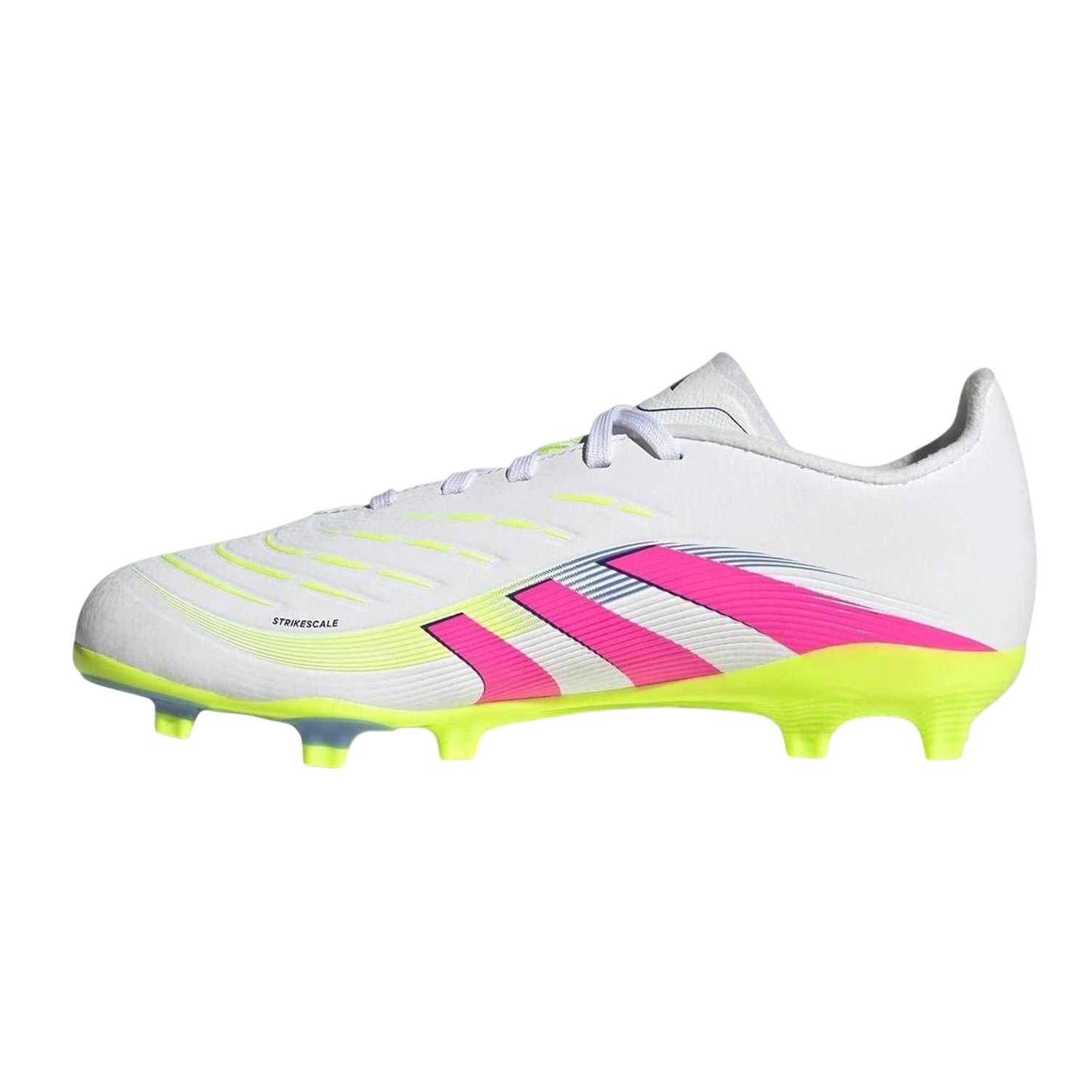 White-Pink - Side - Adidas Childrens-Kids Predator League Firm Ground Football Boots