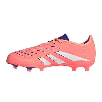 Orange-White - Side - Adidas Childrens-Kids Predator League Firm Ground Football Boots