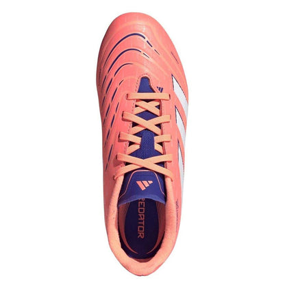 Orange-White - Lifestyle - Adidas Childrens-Kids Predator League Firm Ground Football Boots