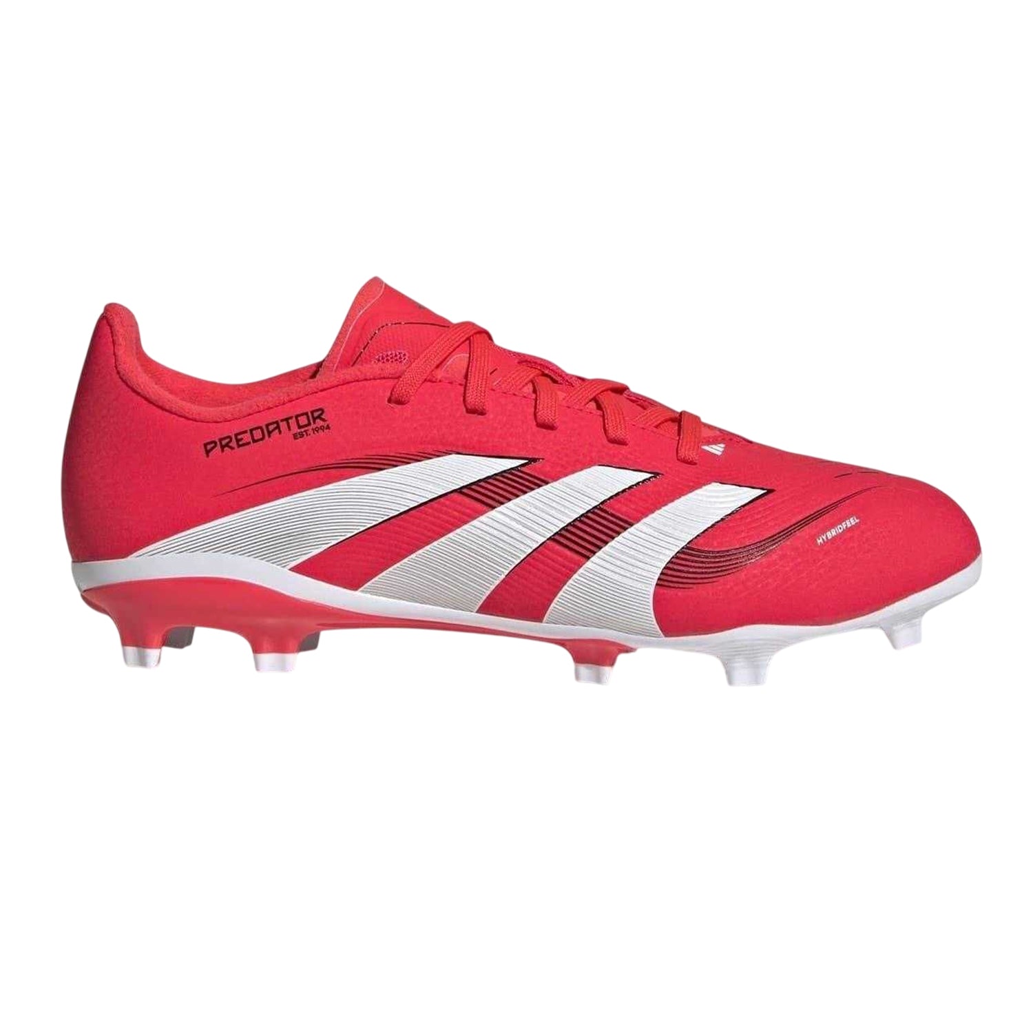 Red-White - Front - Adidas Childrens-Kids Predator League Firm Ground Football Boots