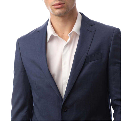 Navy - Side - Boss Mens Novan6 Single-Breasted Slim Blazer