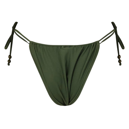 Khaki Green - Back - Jack Wills Womens-Ladies Beaded Bikini Bottoms