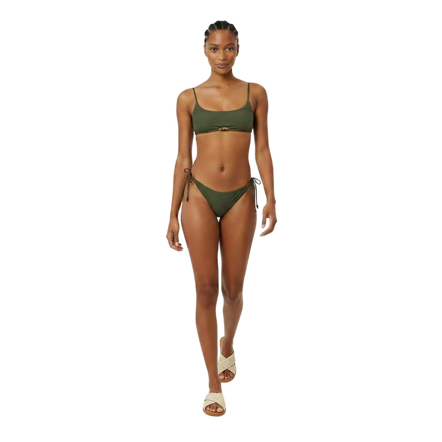 Khaki Green - Lifestyle - Jack Wills Womens-Ladies Beaded Bikini Bottoms