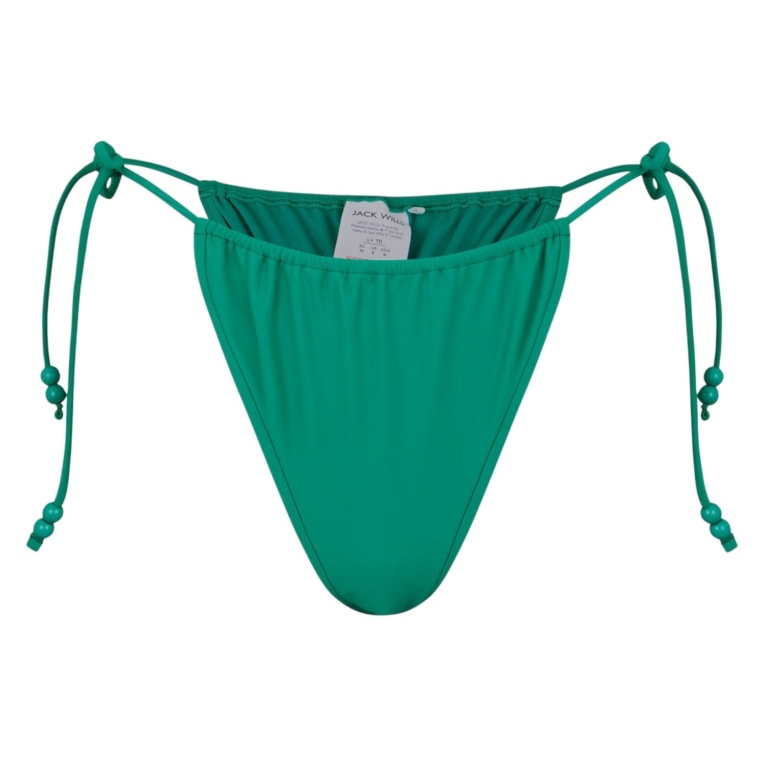 Emerald - Front - Jack Wills Womens-Ladies Beaded Bikini Bottoms