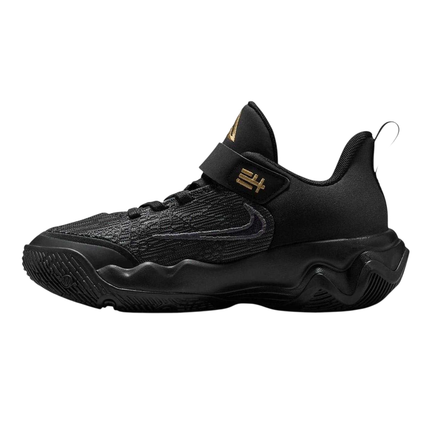 Black-Gold - Side - Nike Childrens-Kids Giannis Immortality 4 Low Trainers