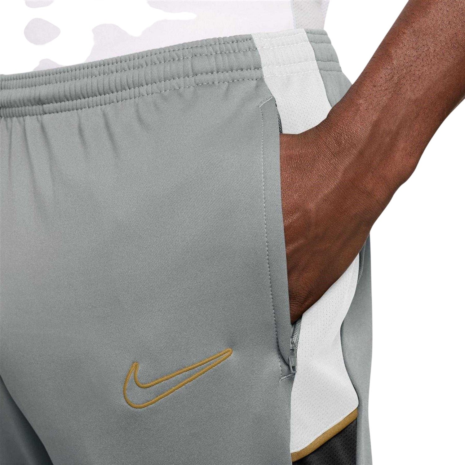 Grey-Gold - Side - Nike Mens Academy Tracksuit Bottoms