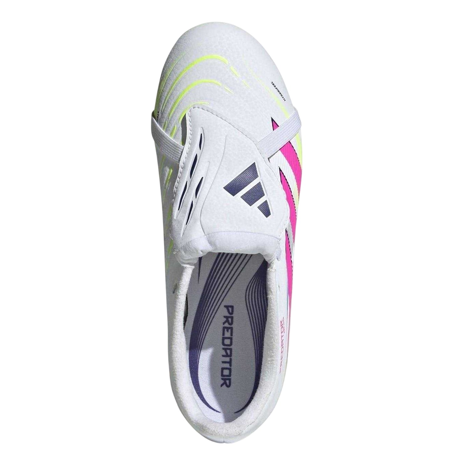 White-Pink - Lifestyle - Adidas Childrens-Kids Predator League Fold Over Firm Ground Football Boots