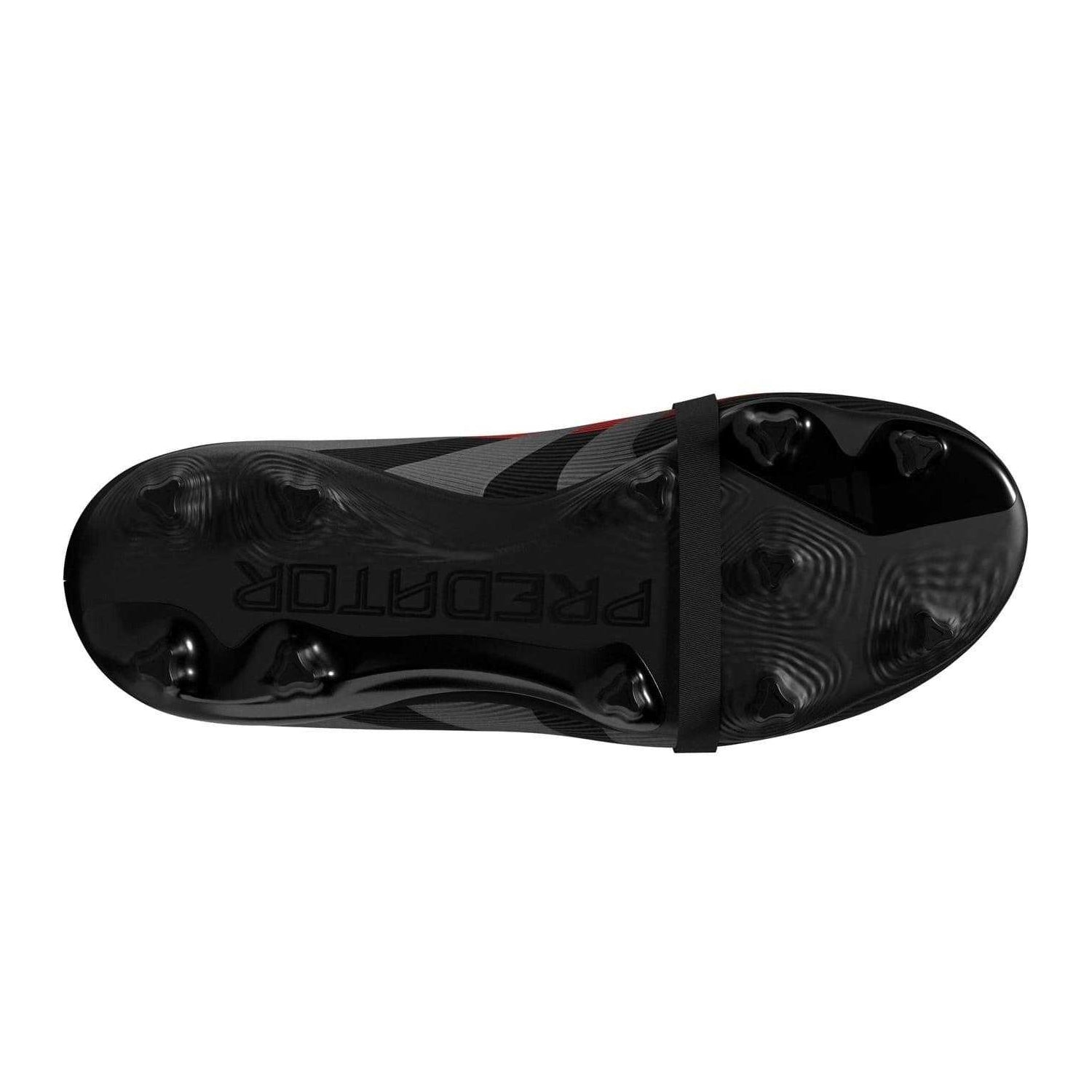 Black-Grey - Back - Adidas Childrens-Kids Predator League Fold Over Firm Ground Football Boots