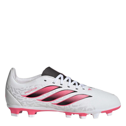White-Coral - Front - Adidas Childrens-Kids Predator Club Firm Ground Football Boots