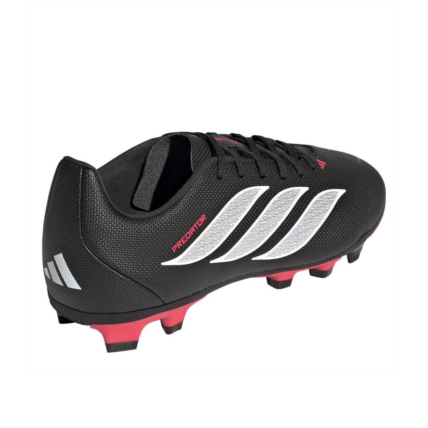 Black-Red - Back - Adidas Childrens-Kids Predator Club Firm Ground Football Boots