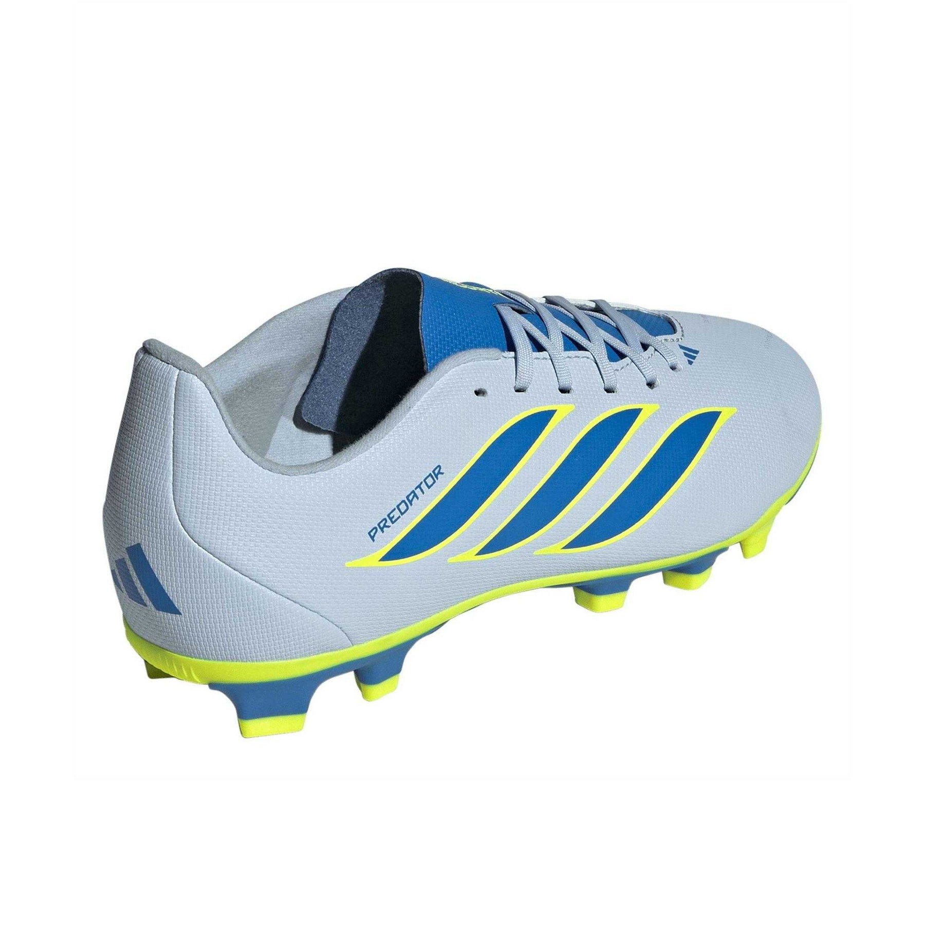Blue-Yellow - Back - Adidas Childrens-Kids Predator Club Firm Ground Football Boots