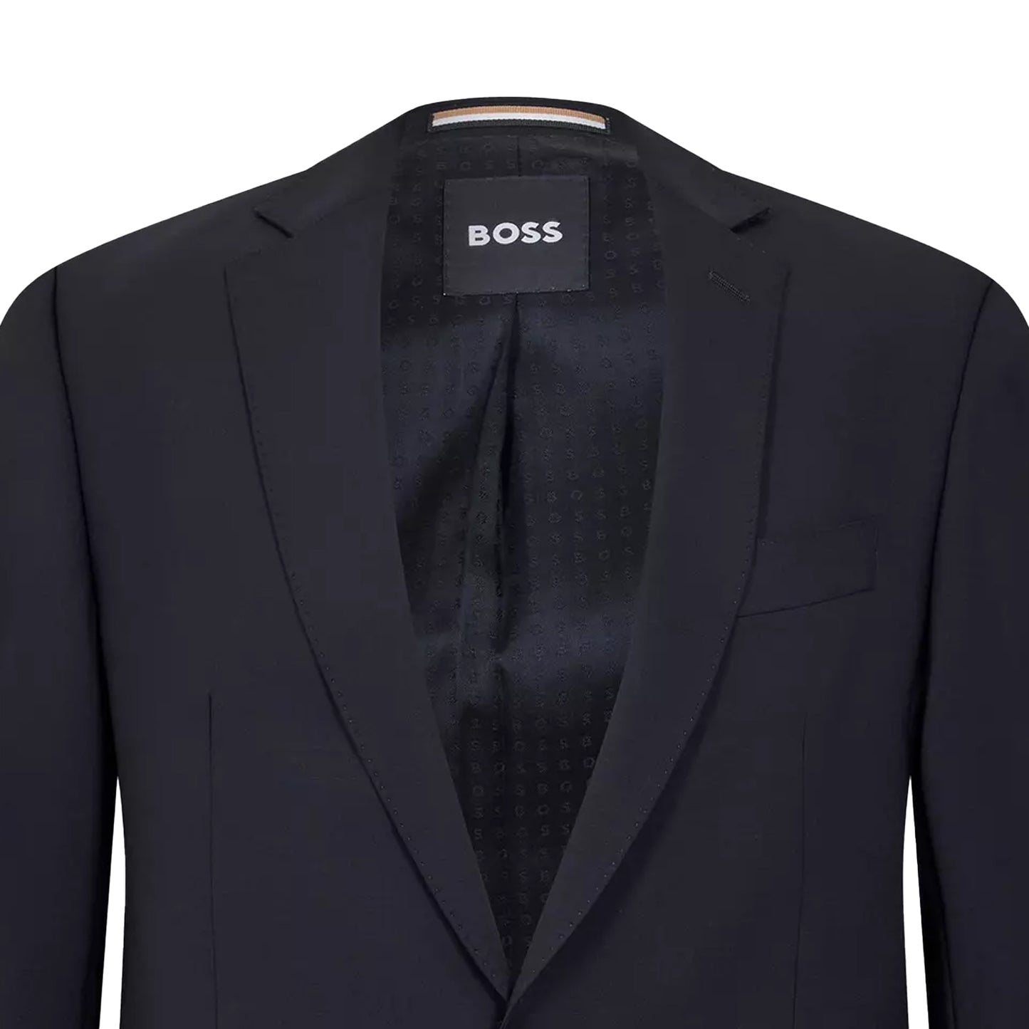 Black - Side - Boss Mens Lapel Single-Breasted Blazer