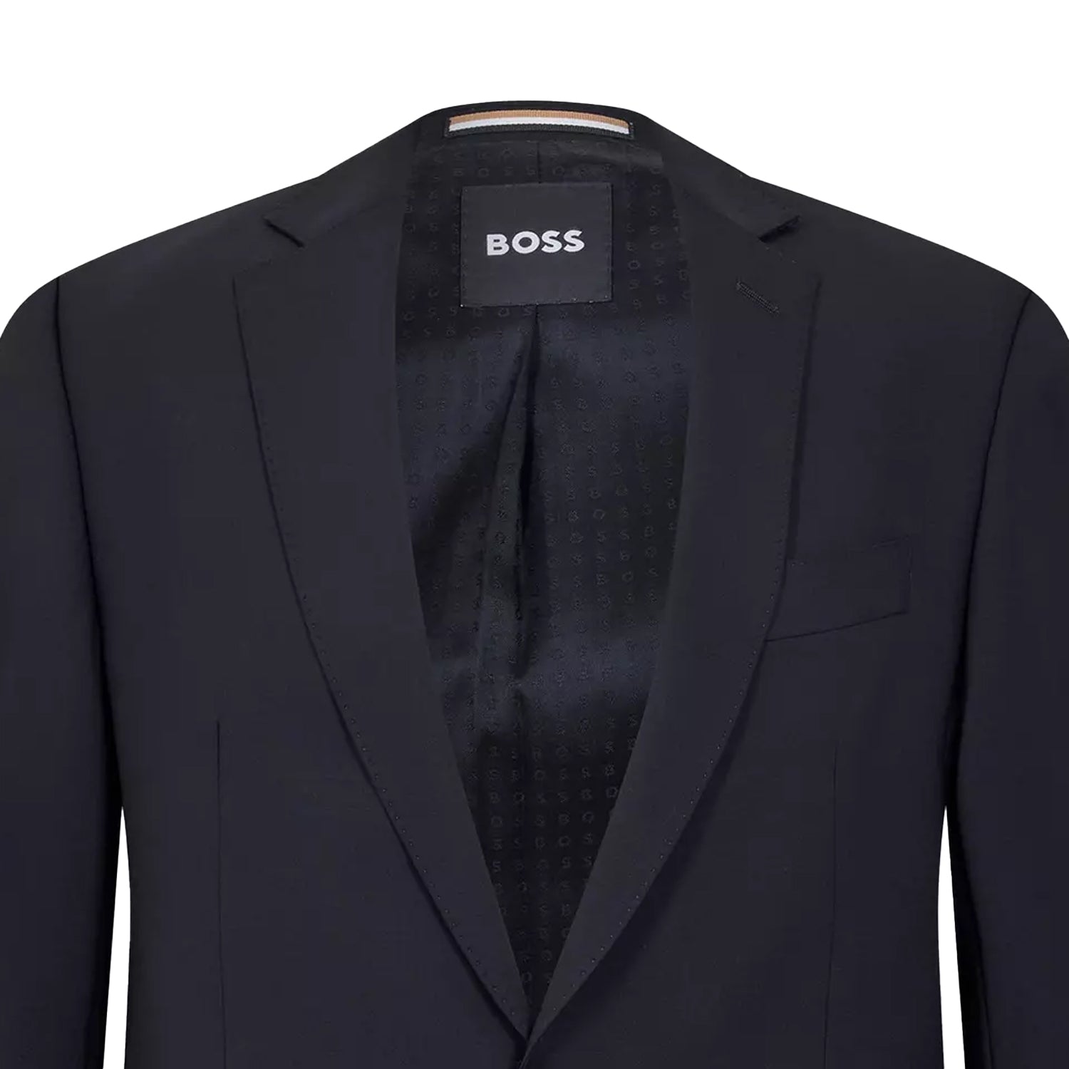 Black - Side - Boss Mens Lapel Single-Breasted Blazer