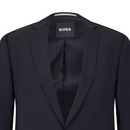 Black - Side - Boss Mens Lapel Single-Breasted Blazer