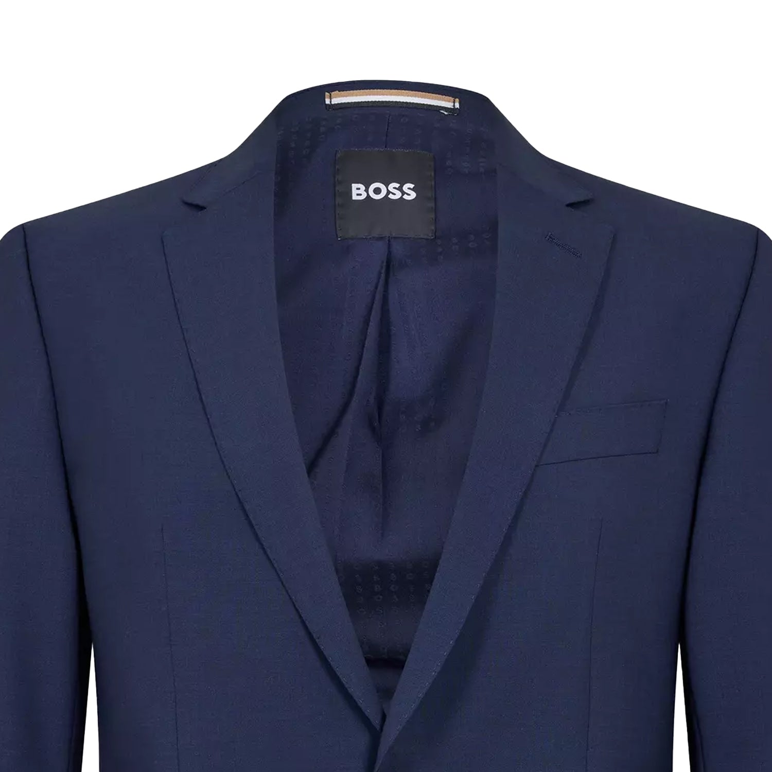 Blue - Side - Boss Mens Lapel Single-Breasted Blazer