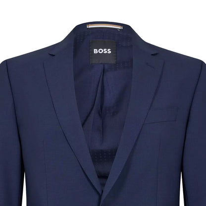 Blue - Side - Boss Mens Lapel Single-Breasted Blazer