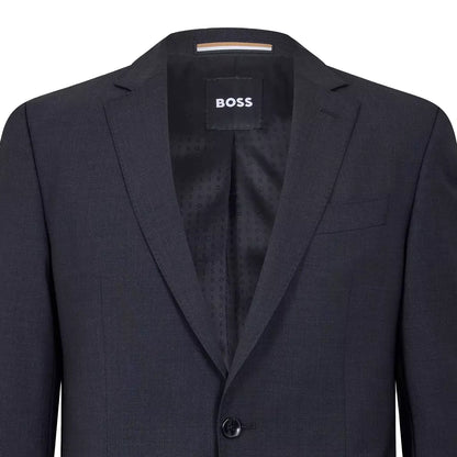 Dark Grey - Side - Boss Mens Lapel Single-Breasted Blazer