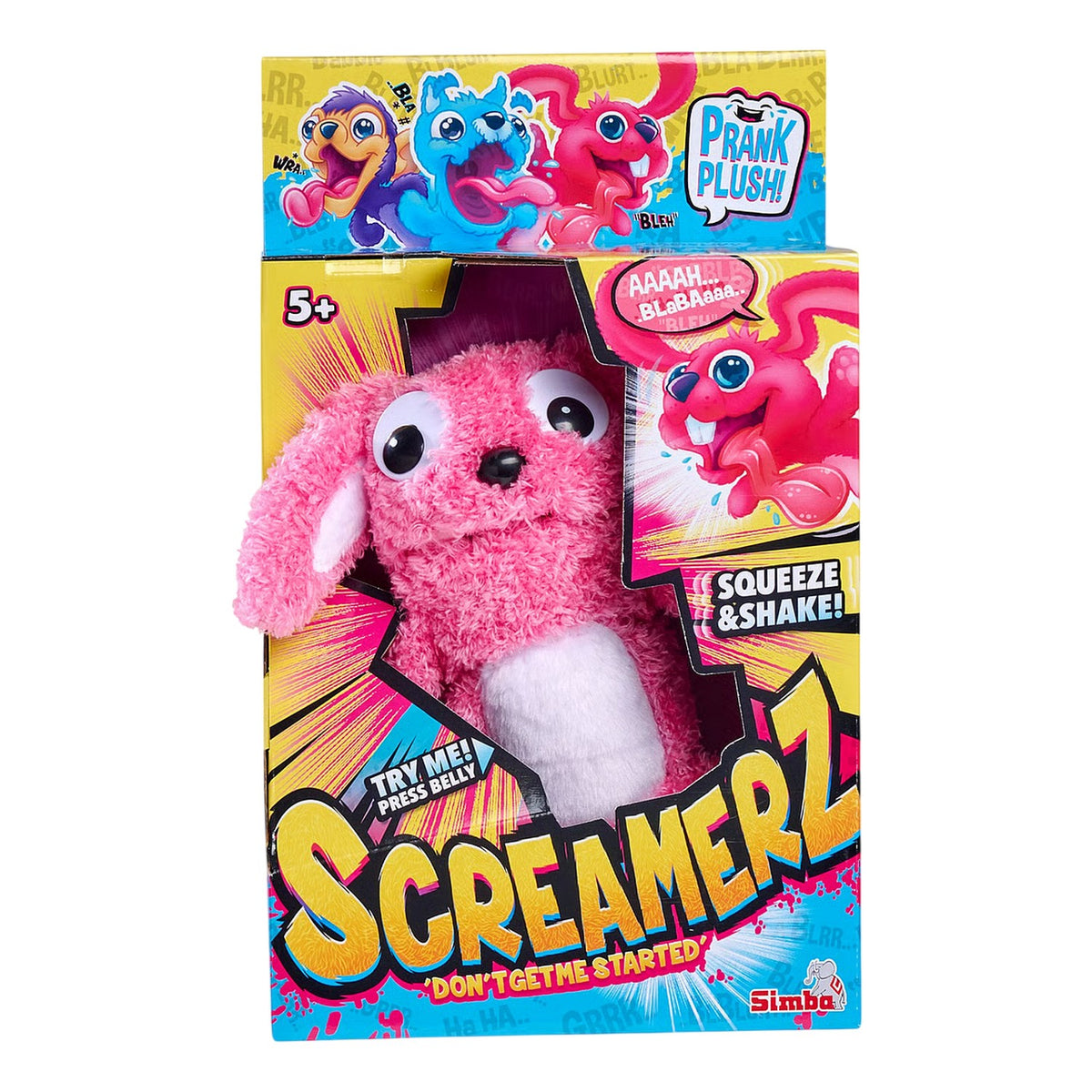 Pink - Side - Simba Toys ScreamerZ Rabbit Plush Toy