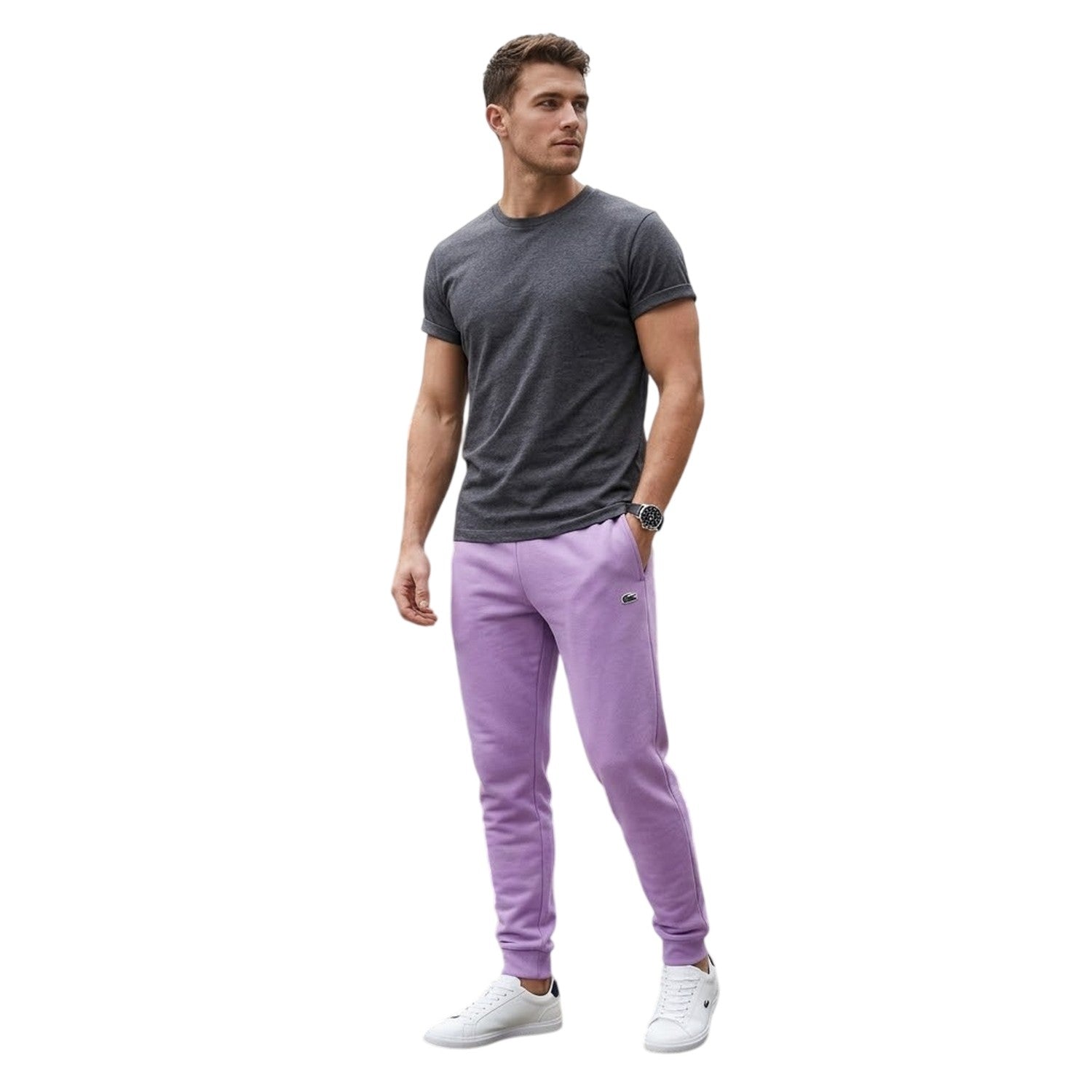 Light Purple - Lifestyle - Lacoste Mens Relaxed Fit Tracksuit Bottoms