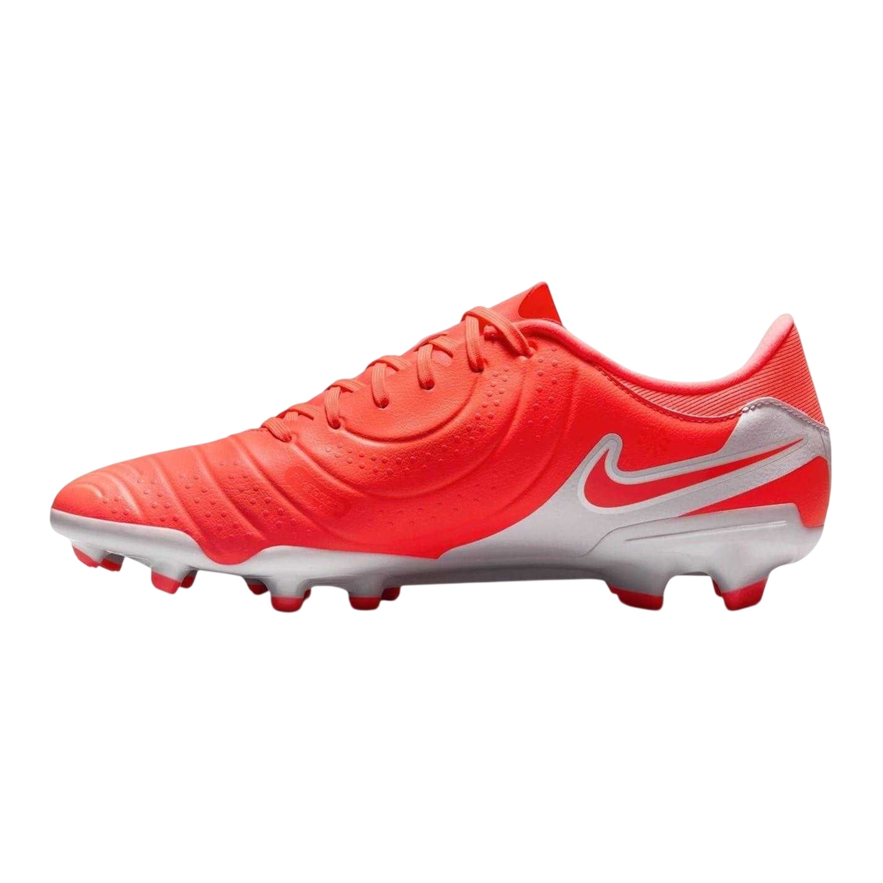Red-White - Side - Nike Unisex Adult Tiempo Legend 10 Leather Firm Ground Football Boots
