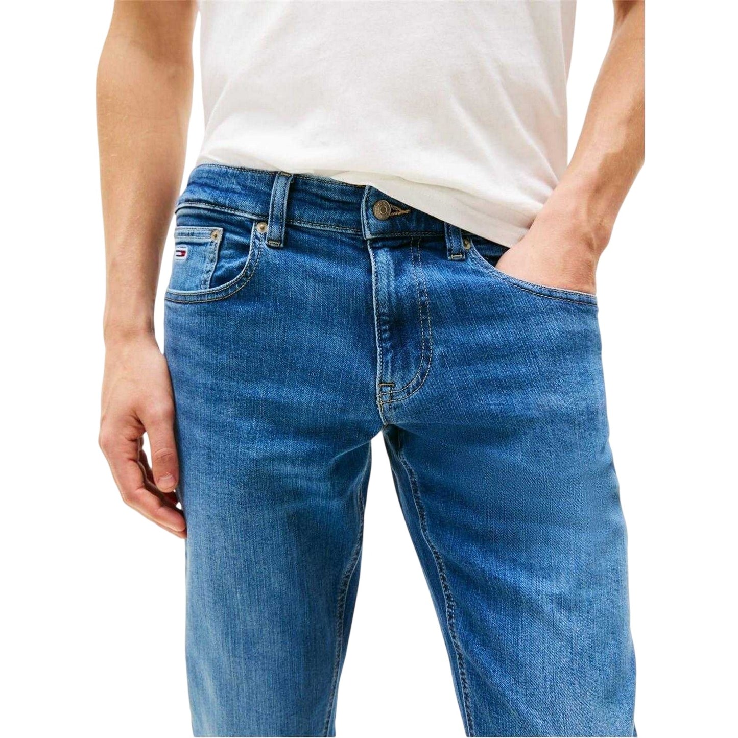 Medium Blue - Side - Tommy Jeans Mens Denim Jeans