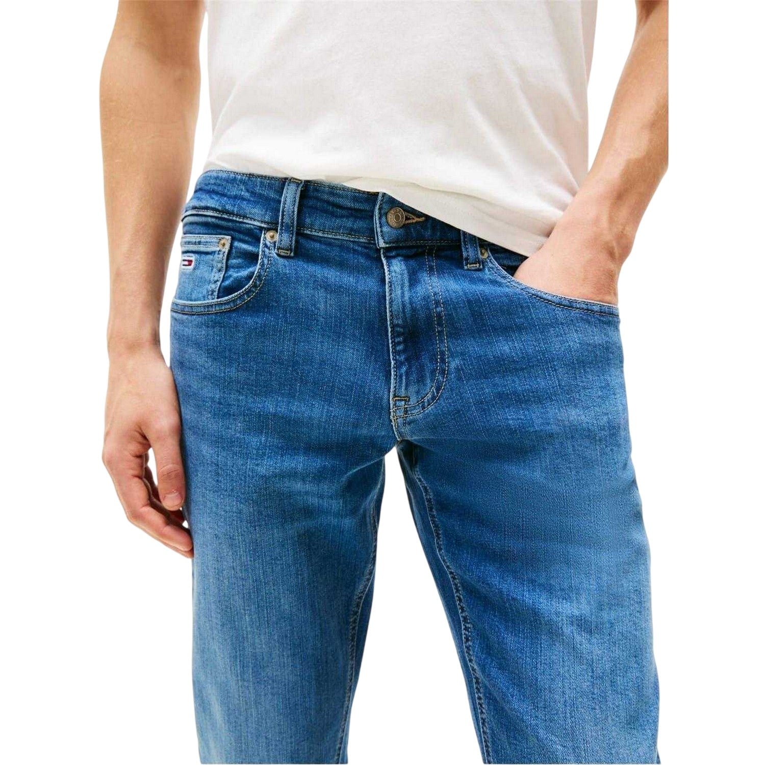Medium Blue - Side - Tommy Jeans Mens Denim Jeans