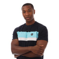 Navy - Side - Weekend Offender Mens Crossword Colour Block T-Shirt