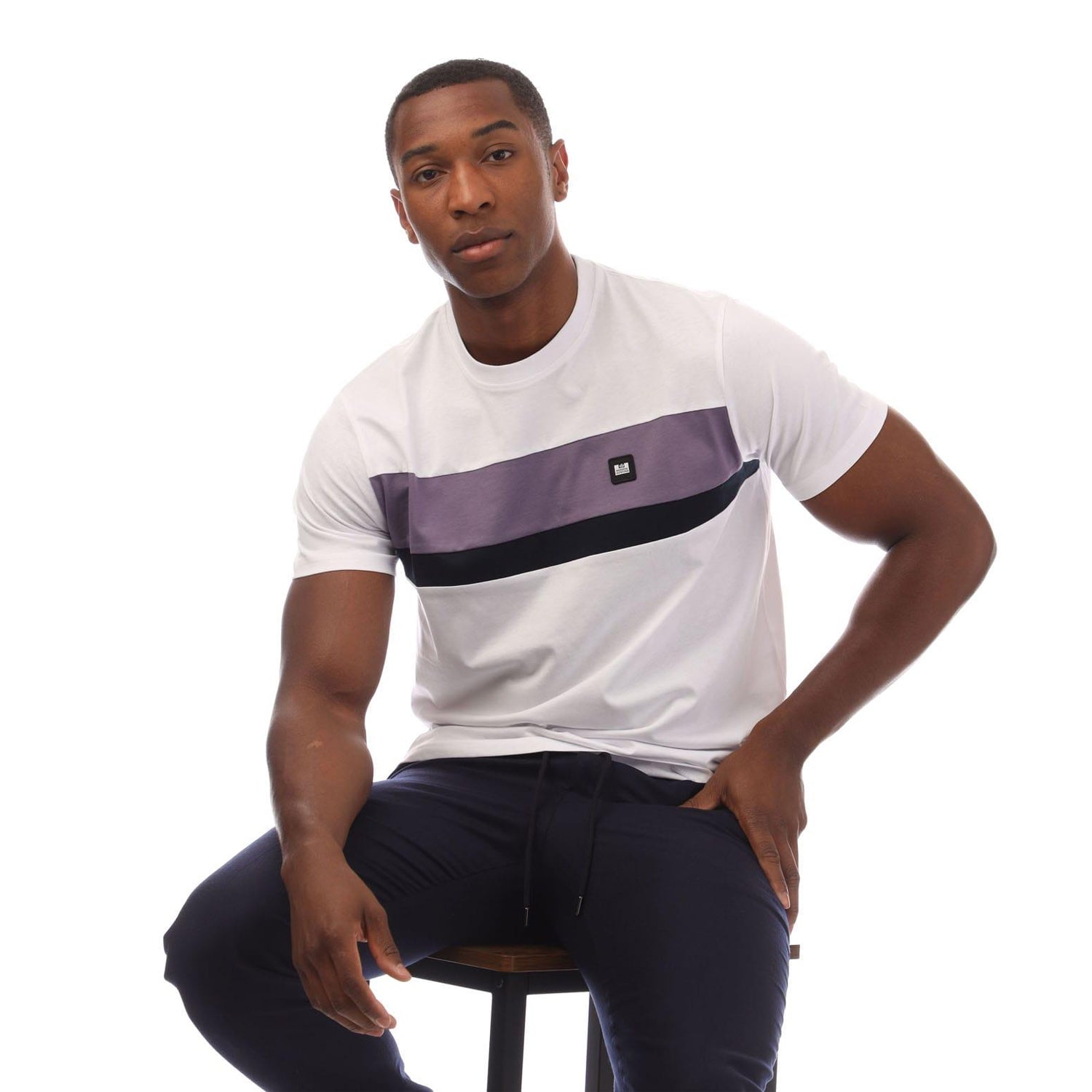 White - Lifestyle - Weekend Offender Mens Crossword Colour Block T-Shirt