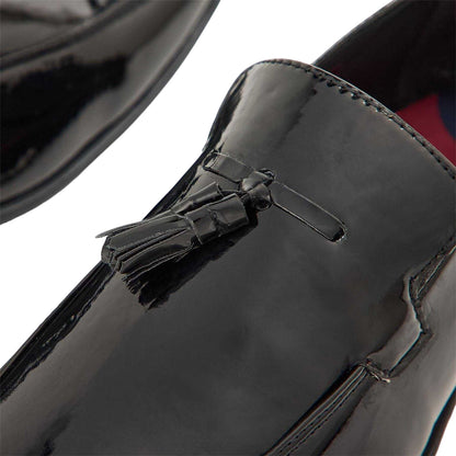 Black - Lifestyle - Lambretta Mens Leather Tassel Formal Loafers