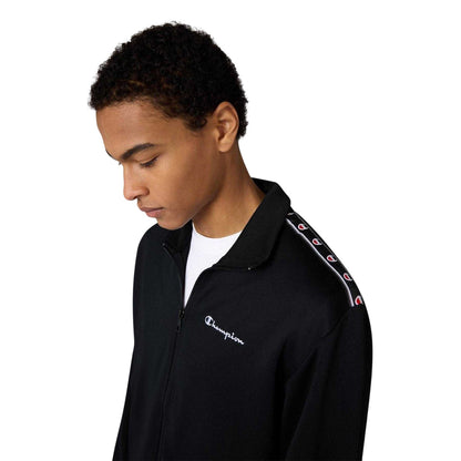 Black - Side - Champion Mens Poly Tracksuit