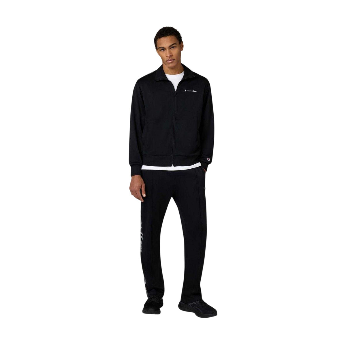 Black - Lifestyle - Champion Mens Poly Tracksuit
