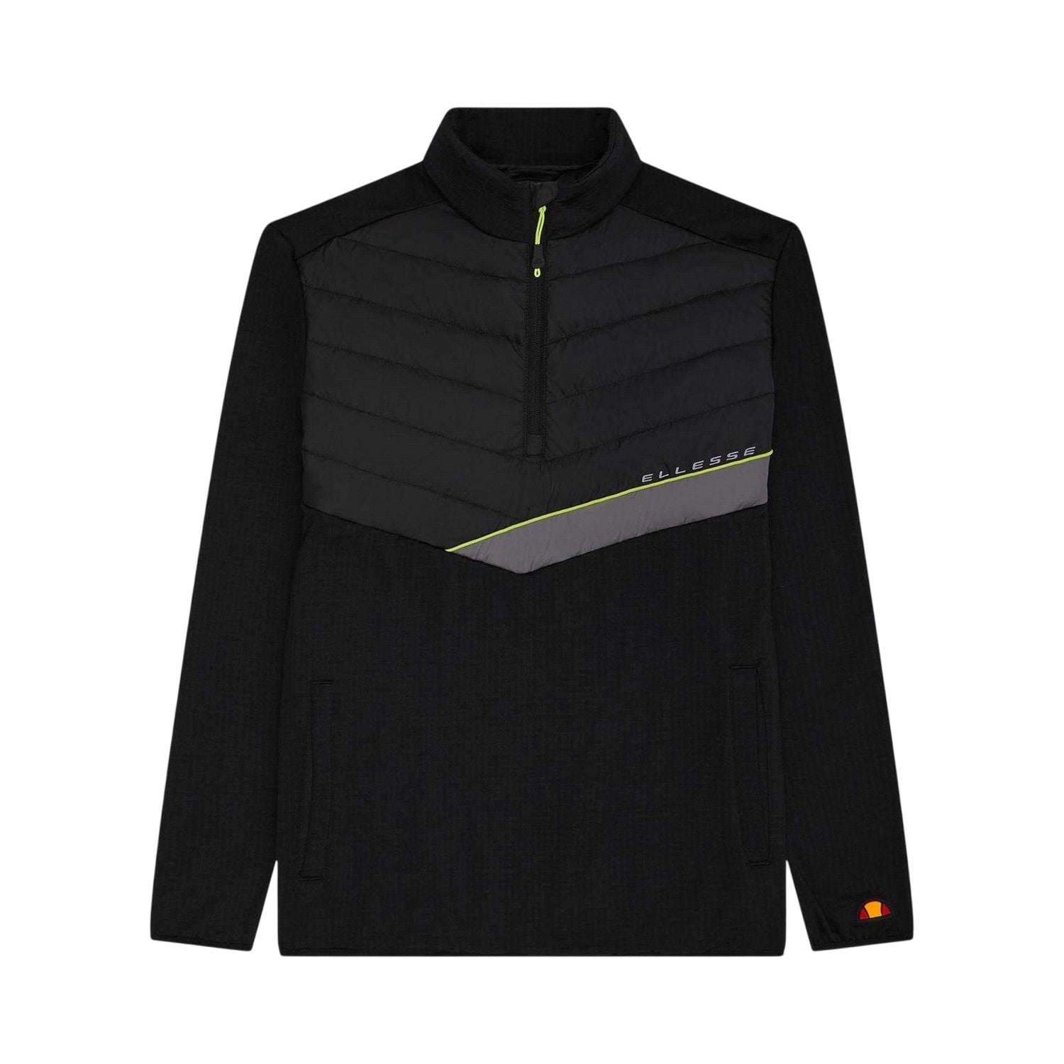 Black - Front - Ellesse Mens Gueza Half Zip Fleece Top