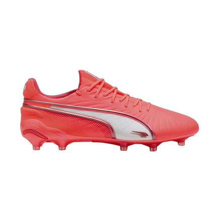 Glowing Red - Front - Puma Childrens-Kids King Ultimate Firm Ground Football Boots