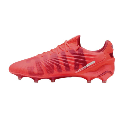Glowing Red - Back - Puma Childrens-Kids King Ultimate Firm Ground Football Boots