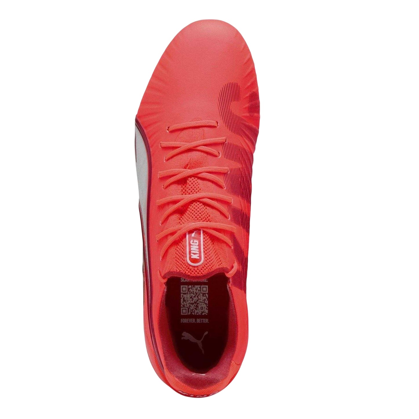 Glowing Red - Side - Puma Childrens-Kids King Ultimate Firm Ground Football Boots