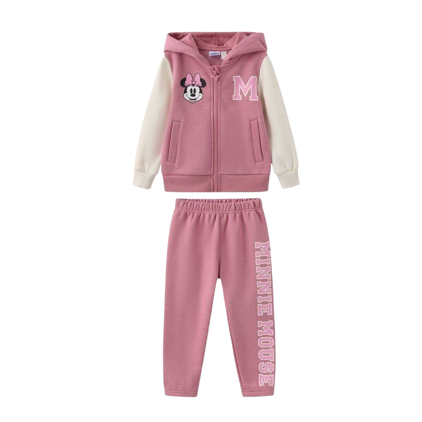 Pink - Front - Minnie Mouse Baby Girls Tracksuit